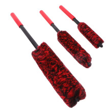 3pcs Wheel Cleaning Brush Set with Soft Microfiber Bristles and Ergonomic Handle for Cars Trucks Bikes