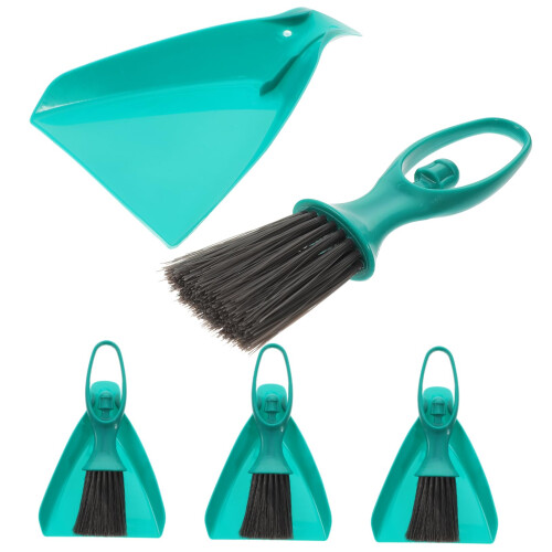4 Sets Mini Broom and Dustpan Set for Quick Tabletop Cleaning, Compact and Durable Design