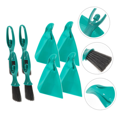 4 Sets Mini Broom and Dustpan Set for Quick Tabletop Cleaning, Compact and Durable Design 1