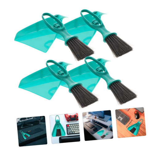 4 Sets Mini Broom and Dustpan Set for Quick Tabletop Cleaning, Compact and Durable Design 2