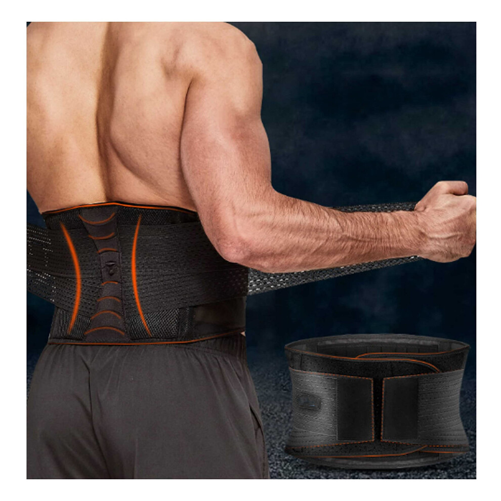 Black Back Brace For Men And Women, Adjustable Sacroiliac Joint Support Belt For Sciatica Pain Relief, Size L