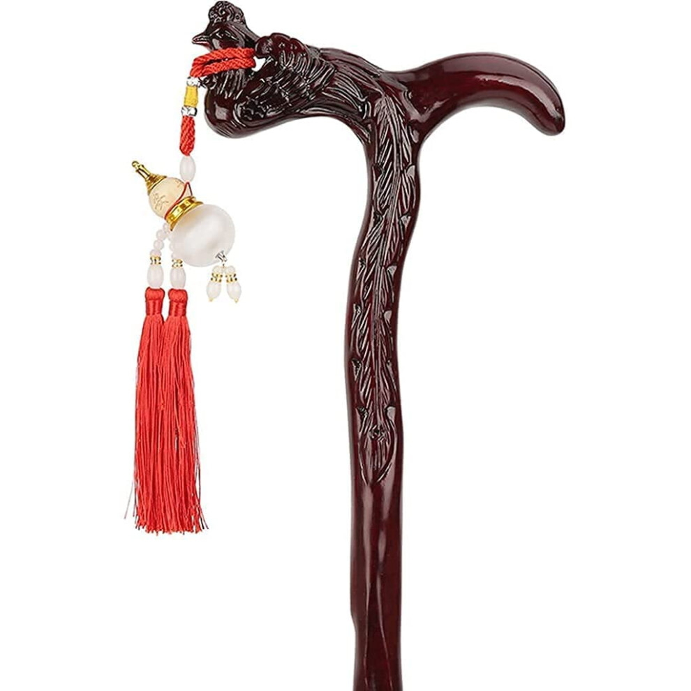 Wooden Walking Cane 80cm with Ergonomic Grip and Handcrafted Wood Finish, 100kg Load Capacity for Seniors