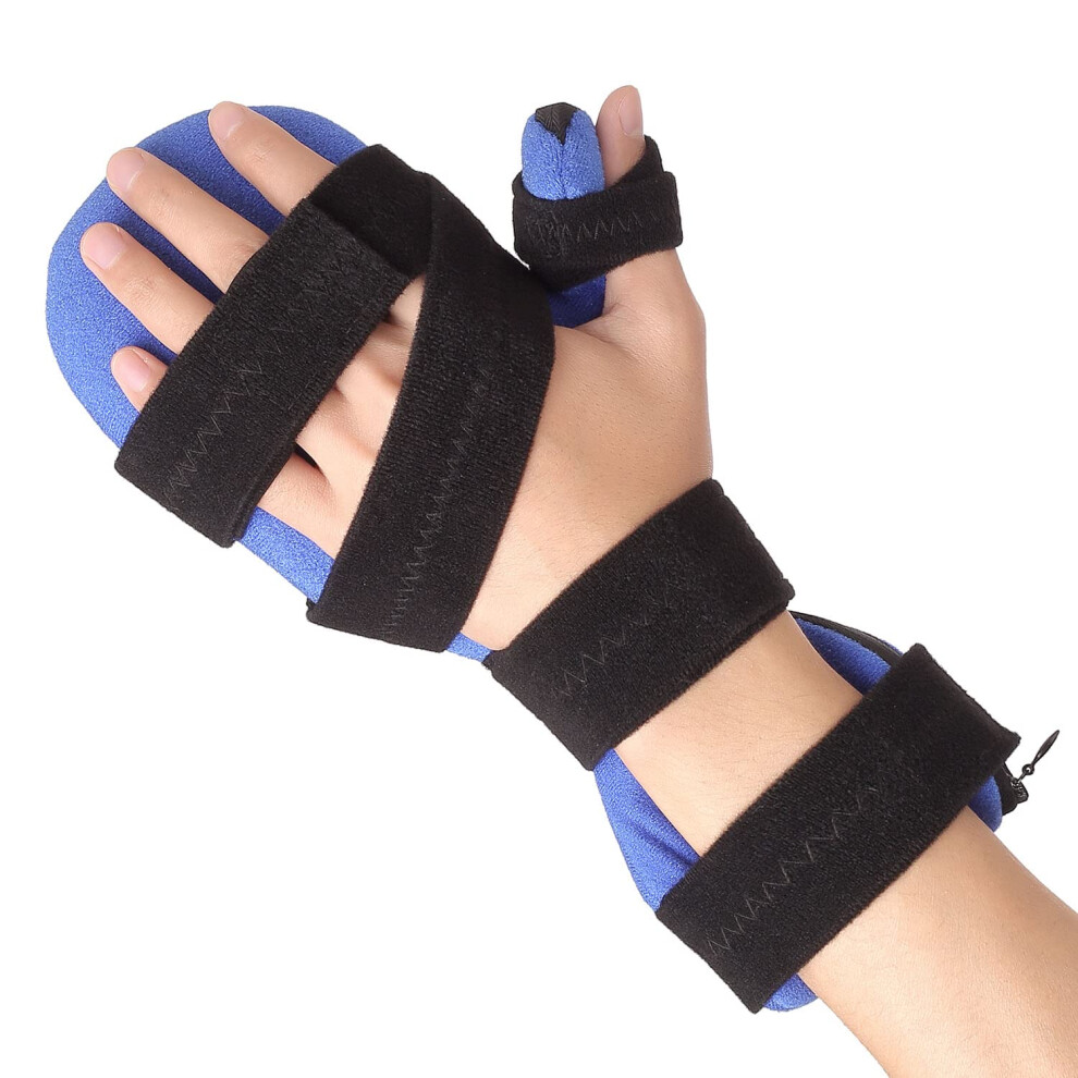 Resting Hand Splint for Stroke Recovery, Soft Padded Wrist and Finger Night Immobilizer Brace for Arthritis and Carpal Tunnel