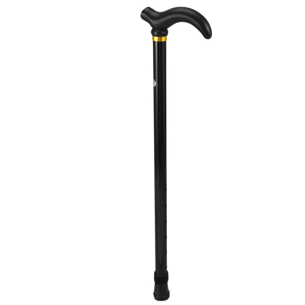 Black Adjustable Aluminum Folding Walking Cane For Seniors, Lightweight Antislip Stick With Ergonomic Grip