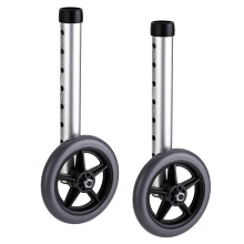 5 Inch Walker Replacement Wheels, Universal Fit with Smooth Rolling and 7Level Height Adjustment