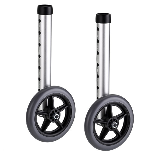 5 Inch Walker Replacement Wheels, Universal Fit with Smooth Rolling and 7Level Height Adjustment