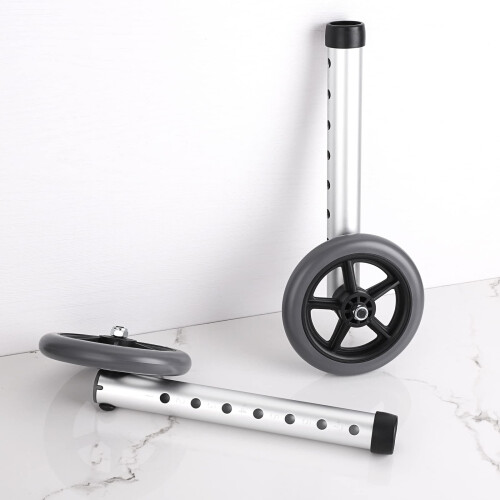 5 Inch Walker Replacement Wheels, Universal Fit with Smooth Rolling and 7Level Height Adjustment 1