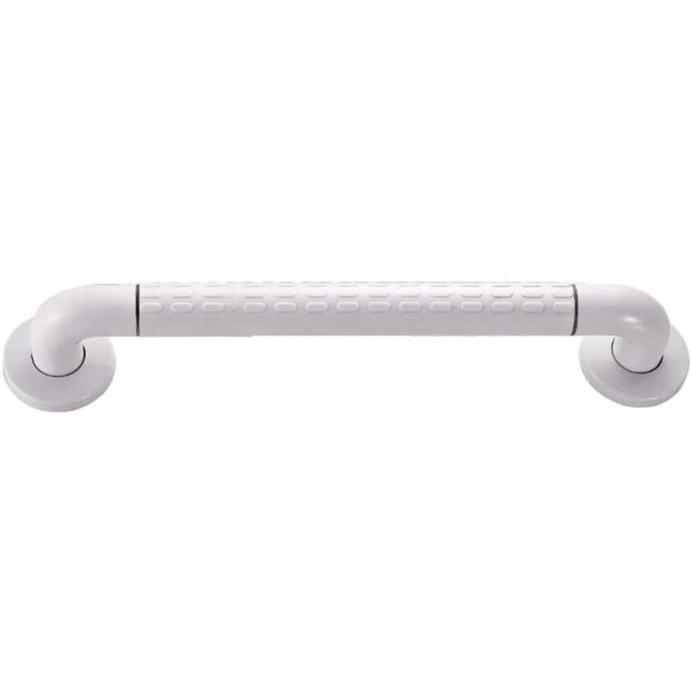 White Grab Bar For Bathroom 30Cm, Antislip Ergonomic Grip Shower Safety Handrail For Elderly, 300Kg Load Stainless Steel Wall Mounted
