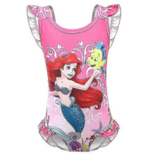 (7-8 Years, Rose Red) Girls Kids Cartoon Mermaid Princess Ariel Swimwear Bikini One-piece Swimsuit Bathing Suit Beachwear/YY