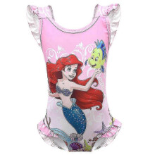 (7-8 Years, Pink) Girls Kids Cartoon Mermaid Princess Ariel Swimwear Bikini One-piece Swimsuit Bathing Suit Beachwear/YY