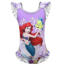 (7-8 Years, Purple) Girls Kids Cartoon Mermaid Princess Ariel Swimwear Bikini One-piece Swimsuit Bathing Suit Beachwear/YY