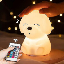 (Dog With Remote) Night Light For Kids,silicone Night Lamps,usb Rechargeable Led Lamp