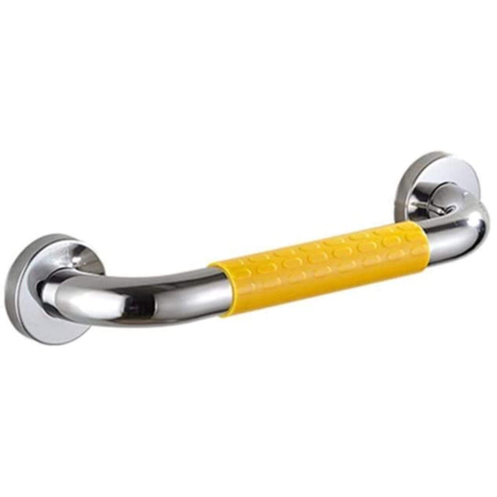 38cm Stainless Steel Bathroom Grab Bar with AntiSlip Safety Grip, Wall Mounted Shower Handrail for Elderly and Disabled