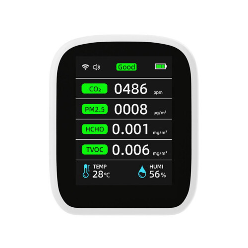 Φορητός ανιχνευτής CO2 8 σε 1 με WiFi, συμβατός με την εφαρμογή Tuya, αισθητήρας θερμοκρ