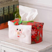 (Red) 2021 New Christmas Decoration Paper Towel Cover Christmas Desktop Atmosphere Decoration Christmas Supplies [HS]