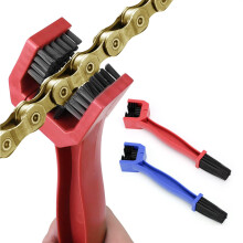 Bike Chain Cleaning Brush Set, ThreeSided Deep Cleaning Tool for Bike and Motorcycle Chain, Blue and Red