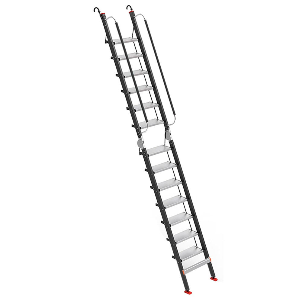 Foldable Aluminum Loft Bed Ladder With Handrail, 12Step Nonslip Adjustable Bunk Ladder For Dorm Or Attic 9771547920687