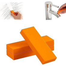 Stainless Steel Stain Remover Eraser Set, Powerful Rubber Rust Cleaning Tool for Kitchen and Bathroom, Orange 3PCS