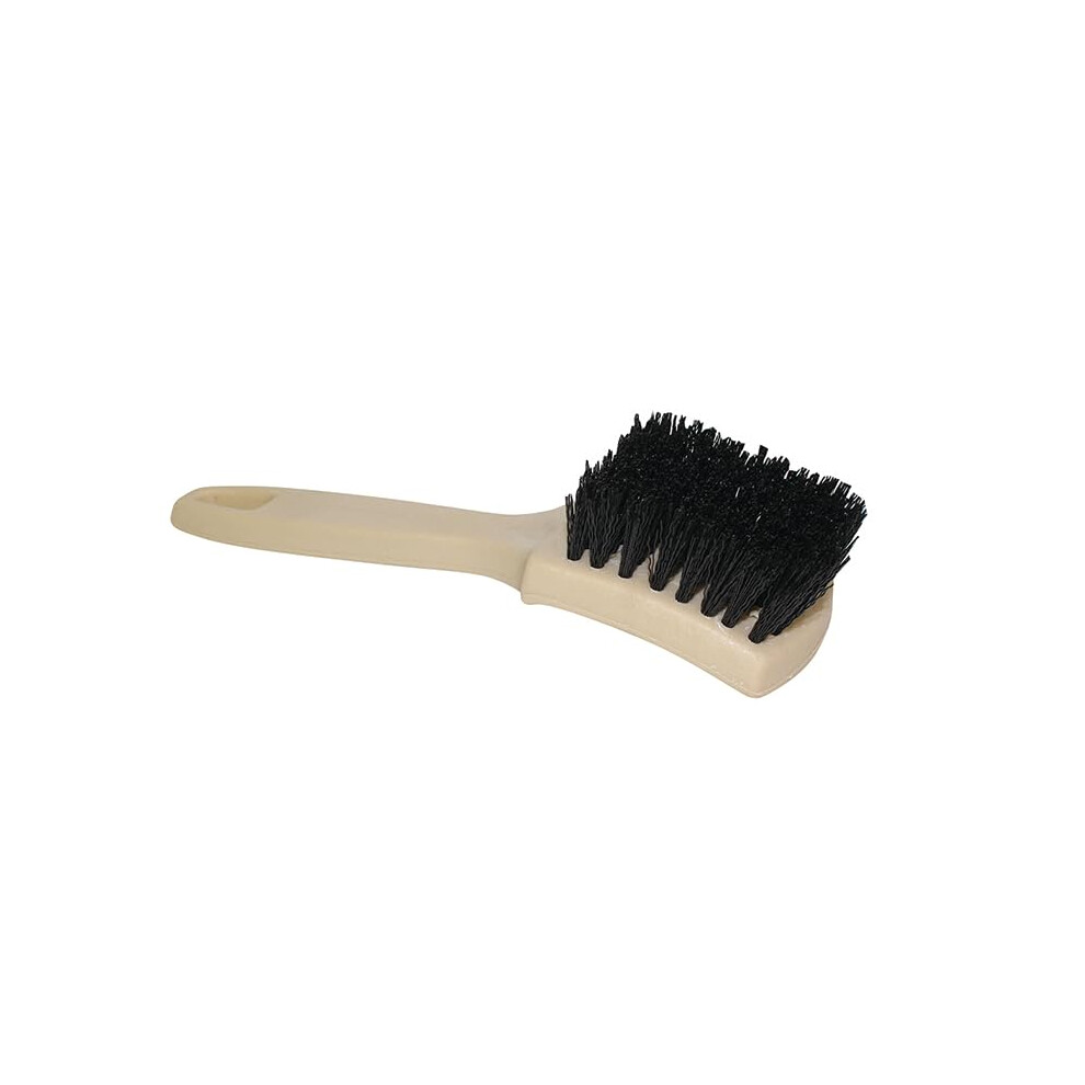 Tire Cleaning Brush With Precision Nylon Bristles, Ergonomic Grip, Multisurface Detailing For Tires, Carpet, And Upholstery Â Pack Of 1 White 9351714546096