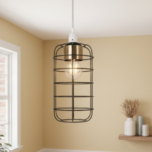 Industrial Black Metal Cage Ceiling Pendant Shade