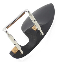 Violin Accessories Kit Full Size Black Wood Chin Rest with Silver Screws, Precise 1/4 Inch Fit