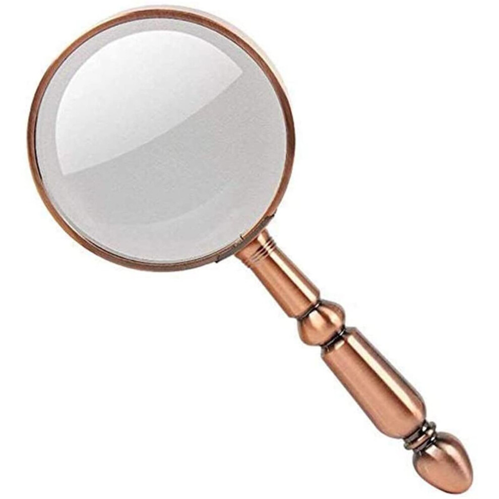 Handheld Magnifying Glass with Metal Handle, Large Reading Magnifier for Seniors Books and Maps