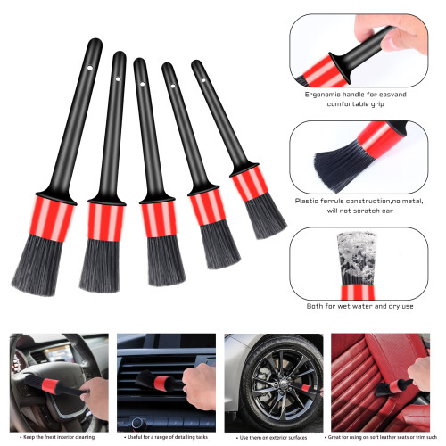 Car Detailing Brush Set 7Pcs Auto Interior Cleaning Kit with Soft Microfiber Head and Multi‑Size Brushes 2