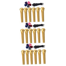 Guitar Bridge Pins and Maintenance Kit for Acoustic Guitar with Brass Saddle, Copper Puller and Picks