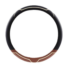 Car Steering Wheel Cover for Land Rover Evoque 2019‑2024, Brown Soft Leather Anti‑Slip Grip, Breathable Durable Protection 37‑38cm