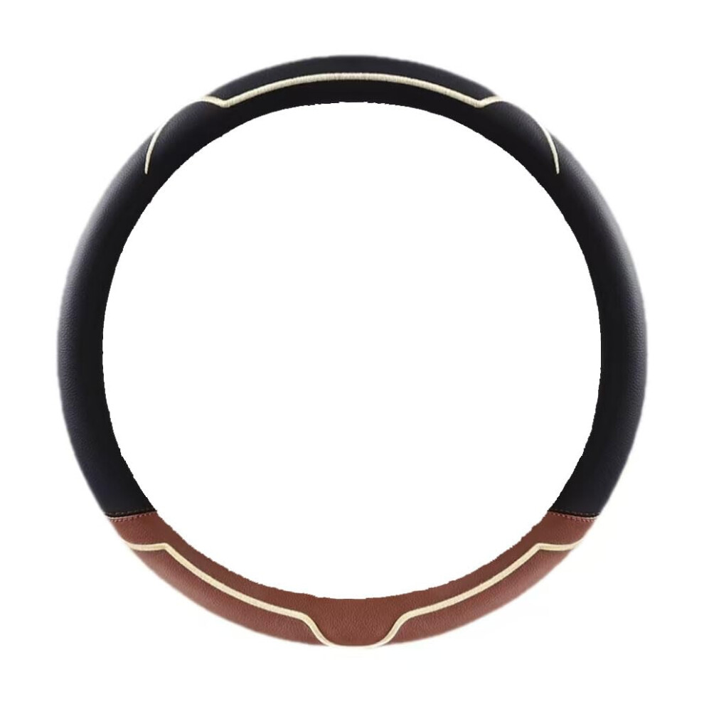 Car Steering Wheel Cover For Land Rover Evoque 2019Â2024, Soft Leather AntiâSlip Grip, Breathable Durable Protection 37Â38Cm Brown 9351714546560