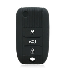 Black Shockproof Silicone Key Cover for MG ZS GS 6 Flip Remote 3 Button Key Fob Protector