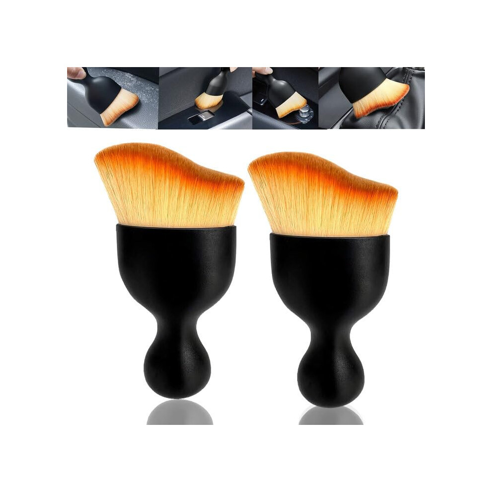 2Pcs Ultra Soft Car Detailing Brush Set With Scratch Bristles For Interior Vent And Crevice Cleaning 9330225398530
