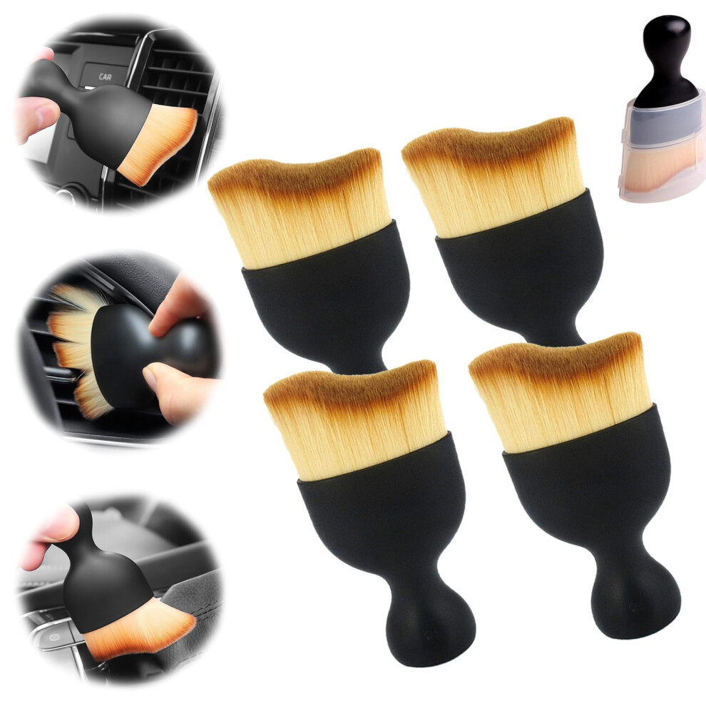 4 Pack Car Detailing Brush Set With Soft Scratchfree Bristles, Interior Cleaning Brush For Vents And Crevices 9073542068174