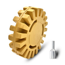 Rubber Eraser Wheel 3.93' GearShaped  Resilience Pneumatic Adhesive Remover for Car Decal Cleaning Yellow