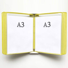 Wall Mounted Flip File Display Stand A3, Rotating Document Folder Organizer with Clear View for Office, Hotel and Restaurant