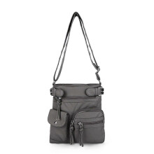 (Gray) Solid Color Women's Tote Bag Adjustable Shoulder Straps Suitable for Traveling