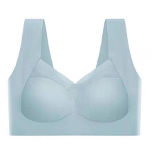 (3XL, Light blue) Lynsie Bra Strapless Mesh Sexy Seamless Push up Wireless Anti Sagging Plus Posture Correcting Comfor