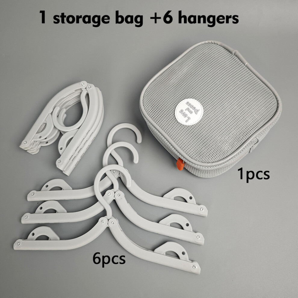 (Grey Excluding Clips) Compact Plastic Travel Hanger With Carry Bag And Clips For Dorm Room Packing 697660378923