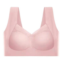 (2XL, Pink) Lynsie Bra Strapless Mesh Sexy Seamless Push up Wireless Anti Sagging Plus Posture Correcting Comfor