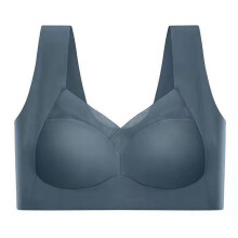 (L, Azure) Lynsie Bra Strapless Mesh Sexy Seamless Push up Wireless Anti Sagging Plus Posture Correcting Comfor