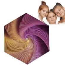 (Purple/Gold) Black Fractal Fidget Hexagon Stress Reliever Toy