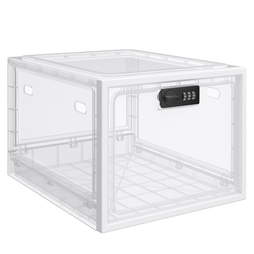 White Large Capacity Medication Lock Box With Combination Code, Secure Medicine Storage For Home And Fridge