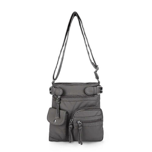 (Gray) Solid Color Women's Tote Bag Adjustable Shoulder Straps Suitable for Traveling 1