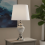 Silver Mosaic Crystal Crush Table Lamp White Shade 1