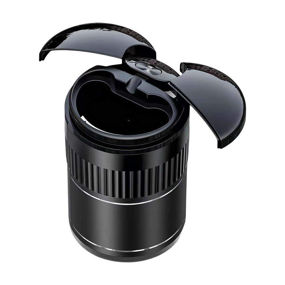 Smart Car Ashtray With Smart Sensor Lid, Usb Rechargeable Smokeless Automatic Ashtray For Vehicle Black 9073542068839