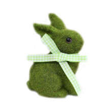 (Small sitting rabbit) Animal Figurines Resin Statue Flocked Rabbit Home Decorations Garden Dcor