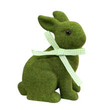 (Medium sitting rabbi) Animal Figurines Resin Statue Flocked Rabbit Home Decorations Garden Dcor