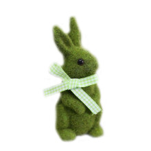 (Small standing rabbi) Animal Figurines Resin Statue Flocked Rabbit Home Decorations Garden Dcor