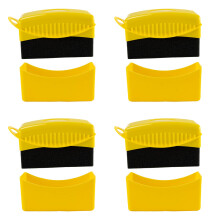 4 Pack Reusable Tire Shine Applicator with Lid, Yellow Foam Tire Dressing Pad for Car Detailing