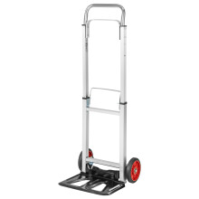 Folding Hand Truck Aluminum Dolly Cart with Telescopic Handle Lightweight AllTerrain Wheels for Home Warehouse 220lbs Capacity